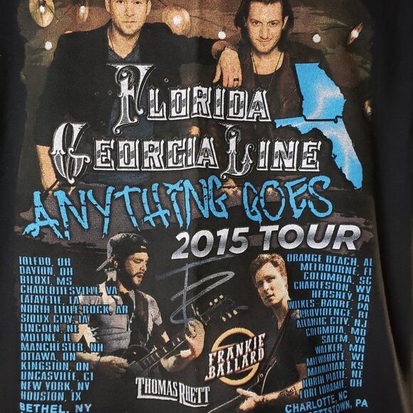 Florida Georgia Line Black Concert T Shirt 2015 Tour size L large Anything Goes - Picture 7 of 13